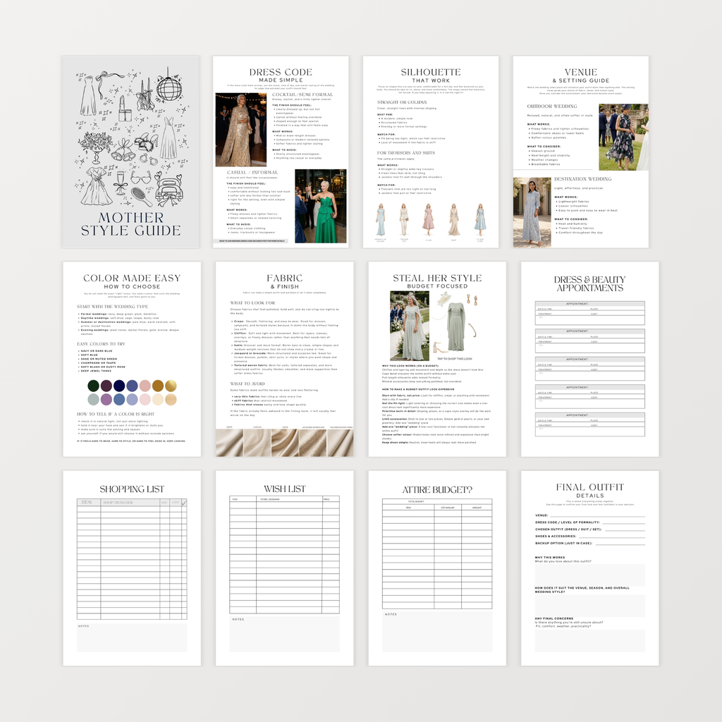Mother of the Bride & Groom Styling Planner