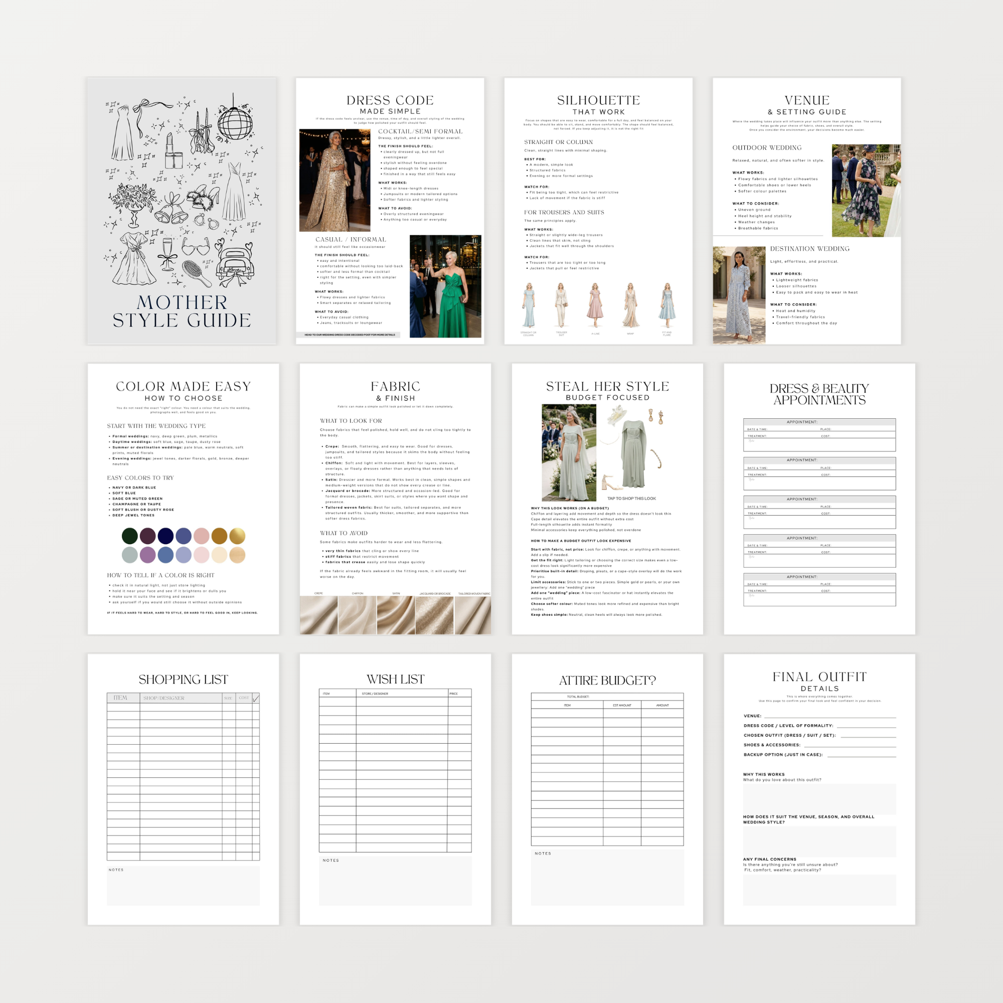 Mother of the Bride & Groom Styling Planner