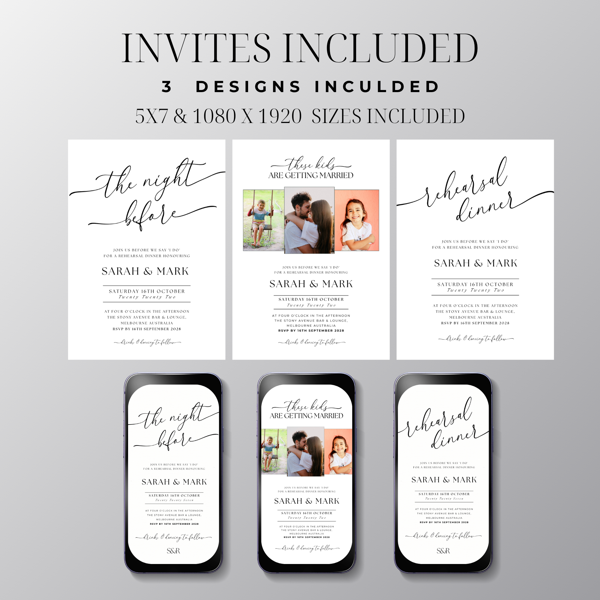 These Kids Are Getting Married Rehearsal Dinner Stationery Pack | Editable Canva Templates