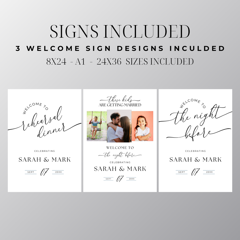 These Kids Are Getting Married Rehearsal Dinner Stationery Pack | Editable Canva Templates