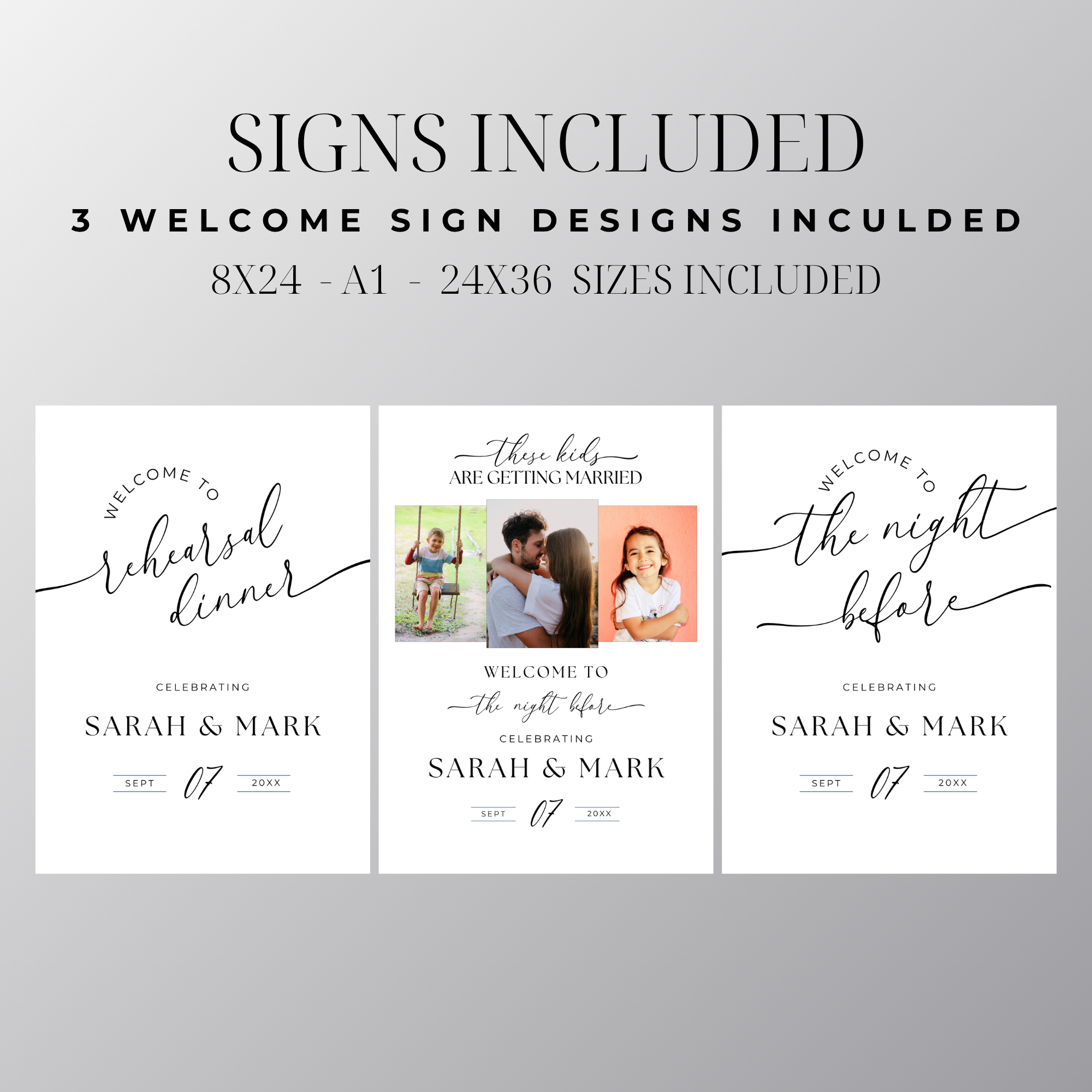 These Kids Are Getting Married Rehearsal Dinner Stationery Pack | Editable Canva Templates